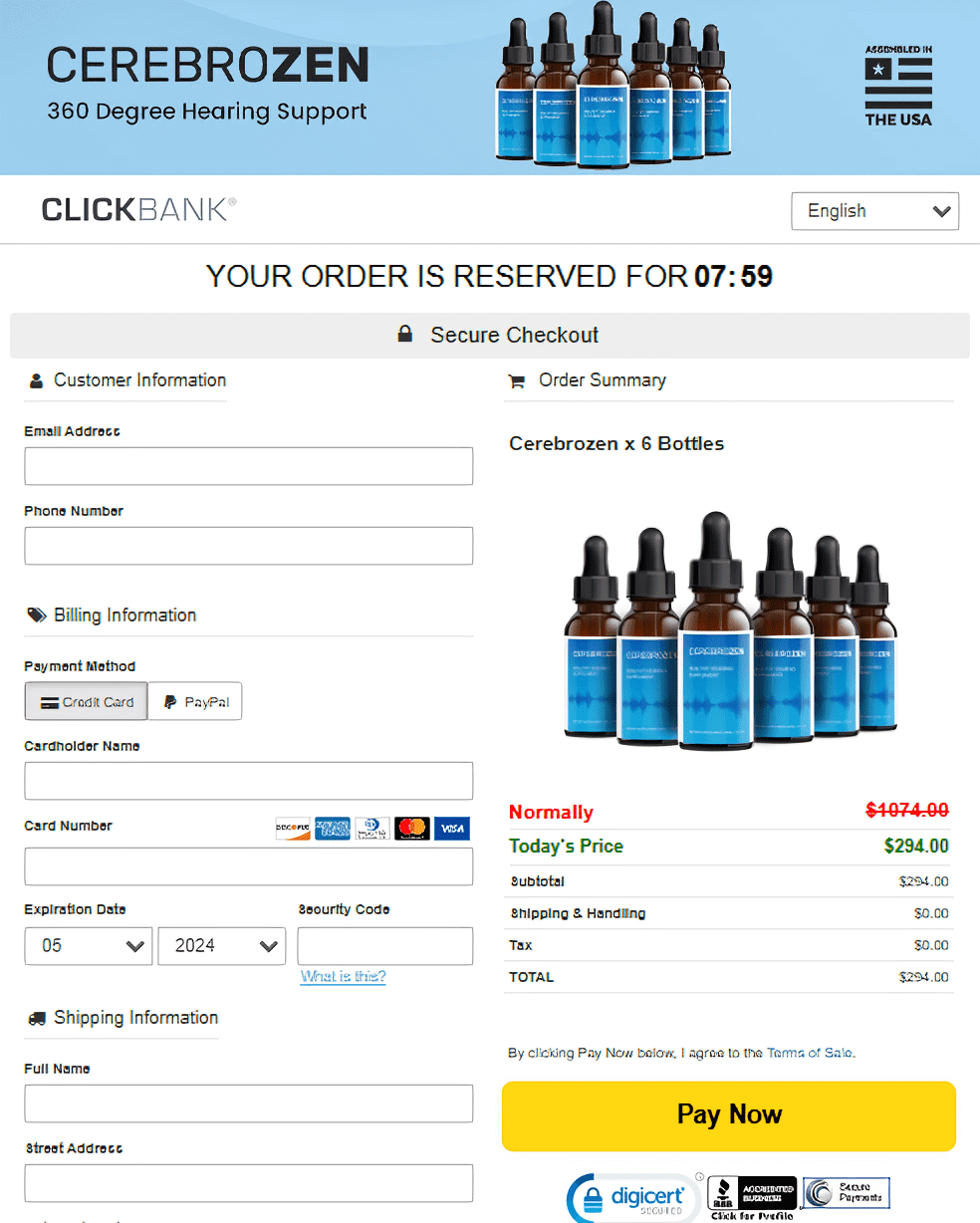 CerebroZen Order Page